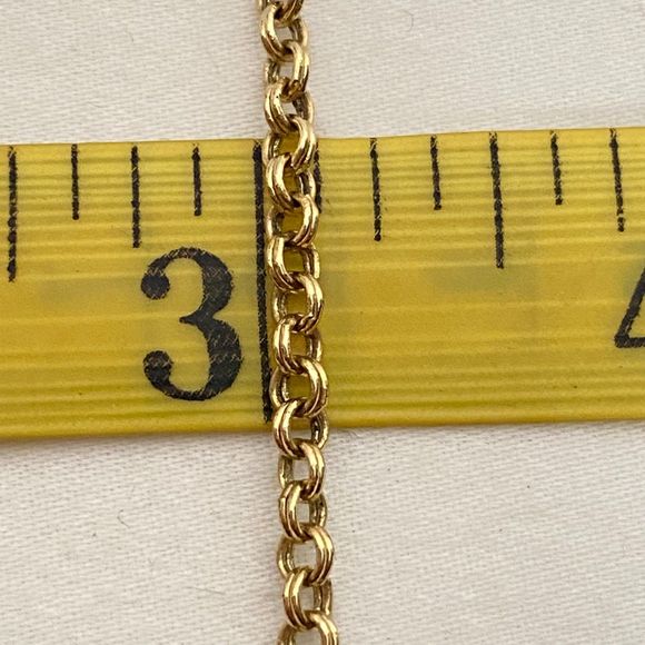 Vintage 70s Small Tiger's Eye Stones Necklace On Gold Tone Chain Links - Picture 13 of 13